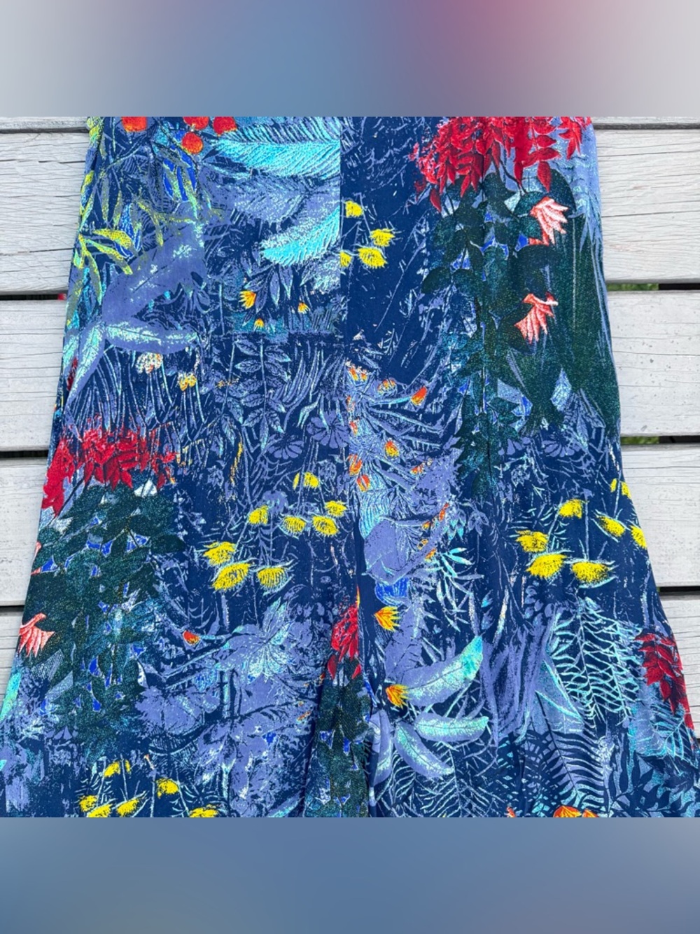 Label by Ritu Kumar Blue Floral Zip Up Flared Jumpsuit size M - Picture 11 of 16